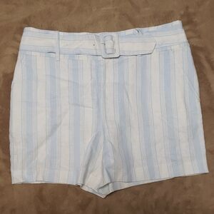 INC Striped Blue and White Linen Shorts